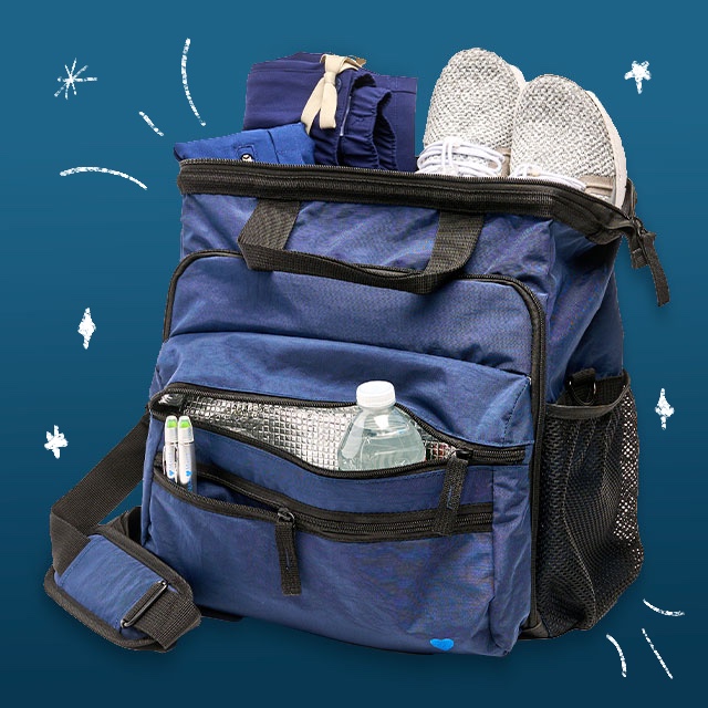 The New Ultimate Nursing Bag in blue. Shop Bags and Totes.